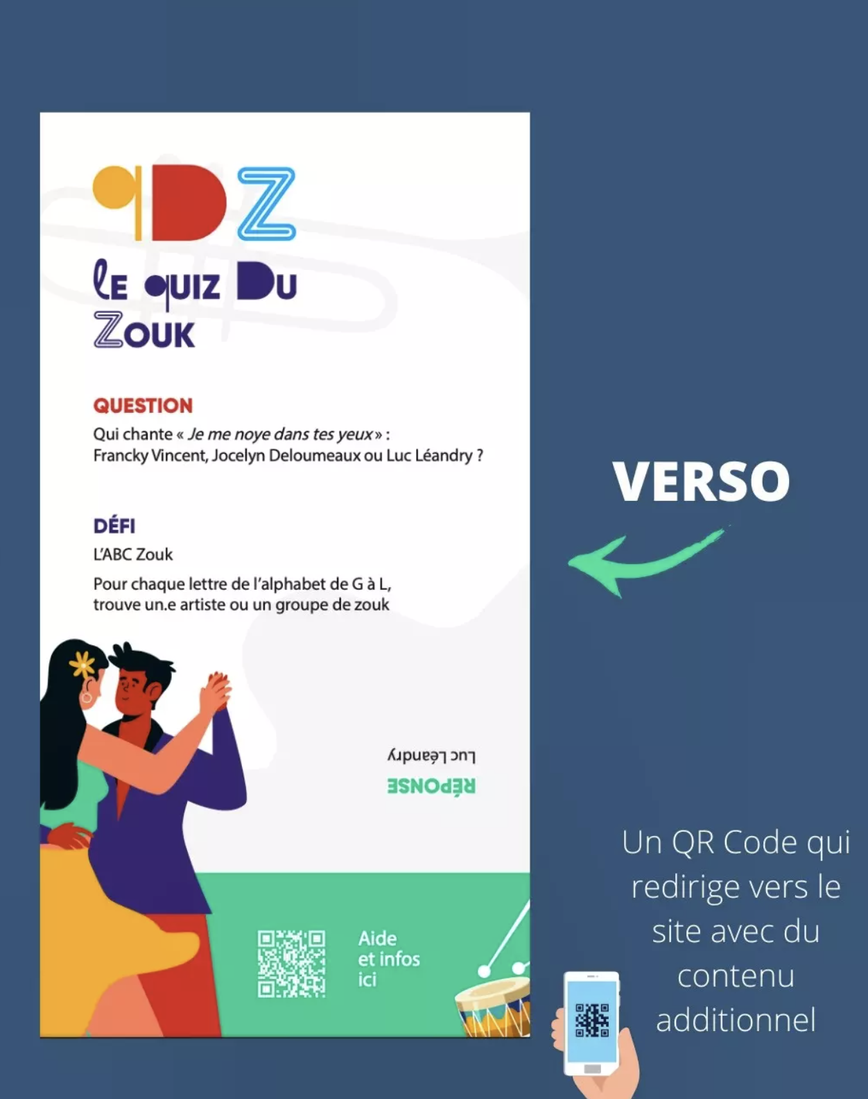 Carte du Quiz du Zouk Édition 1 — verso